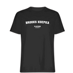 Brooks Koepka t-shirt – black men's t-shirt with white Brooks Koepka letters and Players Couture logo on the chest