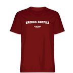 Brooks Koepka t-shirt – red men's t-shirt with white Brooks Koepka letters and Players Couture logo on the chest