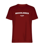 Bruichladdich t-shirt – red men's t-shirt with white Bruichladdich letters and Players Couture logo on the chest