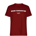 Bruno Sammartino t-shirt – red men's t-shirt with white Bruno Sammartino letters and Players Couture logo on the chest