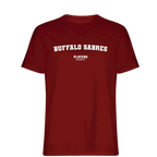Buffalo Sabres t-shirt – red men's t-shirt with white Buffalo Sabres letters and Players Couture logo on the chest