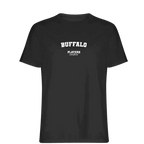 Buffalo t-shirt – black men's t-shirt with white Buffalo letters and Players Couture logo on the chest