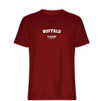 Buffalo t-shirt – red men's t-shirt with white Buffalo letters and Players Couture logo on the chest
