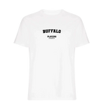 Buffalo t-shirt – white men's t-shirt with black Buffalo letters and Players Couture logo on the chest