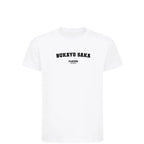 Bukayo Saka t-shirt – white kids' t-shirt with black Bukayo Saka letters and Players Couture logo on the chest