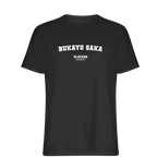 Bukayo Saka t-shirt – black men's t-shirt with white Bukayo Saka letters and Players Couture logo on the chest