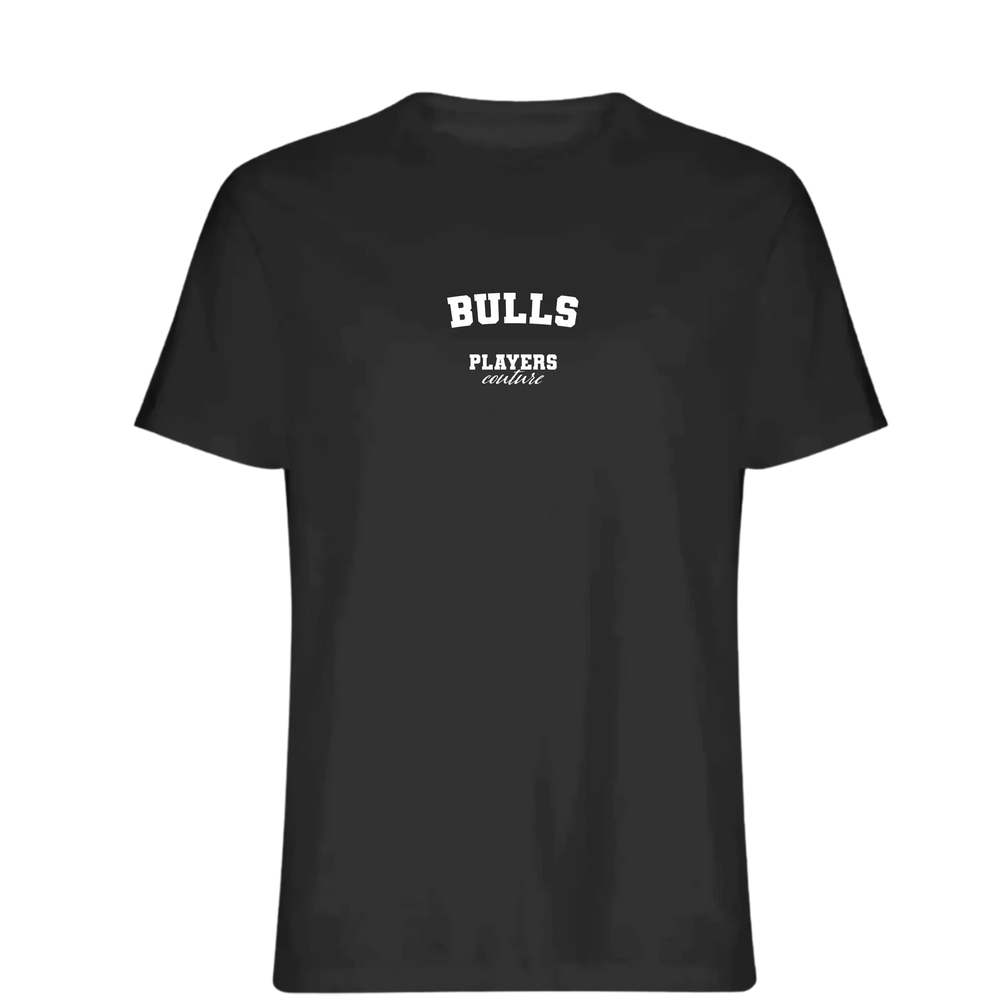 Bulls t-shirt – black men's t-shirt with white Bulls letters and Players Couture logo on the chest