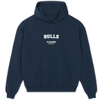 Bulls hoodie – navy men's hoodie with white Bulls letters and Players Couture logo on the chest