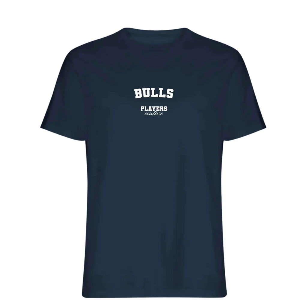 Bulls t-shirt – navy men's t-shirt with white Bulls letters and Players Couture logo on the chest