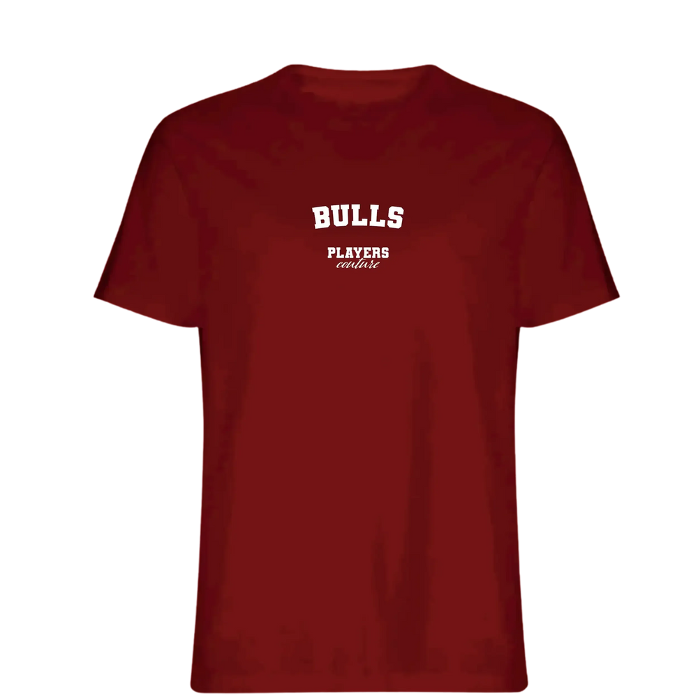 Bulls t-shirt – red men's t-shirt with white Bulls letters and Players Couture logo on the chest
