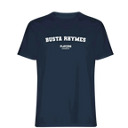 Busta Rhymes t-shirt – navy men's t-shirt with white Busta Rhymes letters and Players Couture logo on the chest