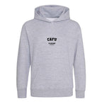 Cafu hoodie – grey kids' hoodie with black Cafu letters and Players Couture logo on the chest