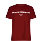 Callum Hudson Odoi t-shirt – red men's t-shirt with white Callum Hudson Odoi letters and Players Couture logo on the chest