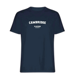 Cambridge t-shirt – navy men's t-shirt with white Cambridge letters and Players Couture logo on the chest
