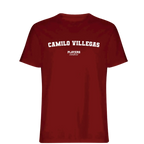 Camilo Villegas t-shirt – red men's t-shirt with white Camilo Villegas letters and Players Couture logo on the chest