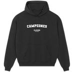 Campeones hoodie – black men's hoodie with white Campeones letters and Players Couture logo on the chest