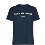 Carly Rae Jepsen t-shirt – navy men's t-shirt with white Carly Rae Jepsen letters and Players Couture logo on the chest
