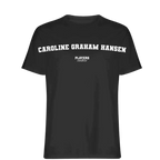 Caroline Graham Hansen t-shirt – black men's t-shirt with white Caroline Graham Hansen letters and Players Couture logo on
