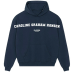 Caroline Graham Hansen hoodie – navy men's hoodie with white Caroline Graham Hansen letters and Players Couture logo on the