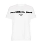 Caroline Graham Hansen t-shirt – white men's t-shirt with black Caroline Graham Hansen letters and Players Couture logo on