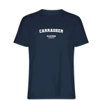 Carragher t-shirt – navy men's t-shirt with white Carragher letters and Players Couture logo on the chest