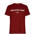 Castleford Tigers t-shirt – red men's t-shirt with white Castleford Tigers letters and Players Couture logo on the chest