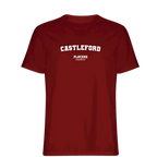 Castleford t-shirt – red men's t-shirt with white Castleford letters and Players Couture logo on the chest