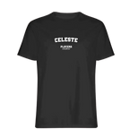 Celeste t-shirt – black men's t-shirt with white Celeste letters and Players Couture logo on the chest