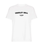 Charley Hull t-shirt – white men's t-shirt with black Charley Hull letters and Players Couture logo on the chest