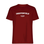 Chesterfield t-shirt – red men's t-shirt with white Chesterfield letters and Players Couture logo on the chest