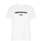 Chesterfield t-shirt – white men's t-shirt with black Chesterfield letters and Players Couture logo on the chest