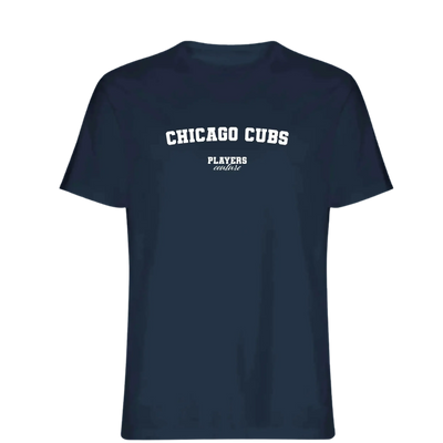 Chicago Cubs t-shirt – navy men's t-shirt with white Chicago Cubs letters and Players Couture logo on the chest