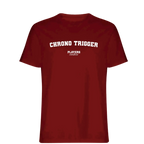 Chrono Trigger t-shirt – red men's t-shirt with white Chrono Trigger letters and Players Couture logo on the chest