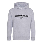 Claude Makelele hoodie – grey kids' hoodie with black Claude Makelele letters and Players Couture logo on the chest