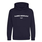 Claude Makelele hoodie – navy kids' hoodie with white Claude Makelele letters and Players Couture logo on the chest