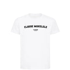 Claude Makélélé t-shirt – white kids' t-shirt with black Claude Makélélé letters and Players Couture logo on the chest