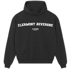 Clermont Auvergne hoodie – black men's hoodie with white Clermont Auvergne letters and Players Couture logo on the chest