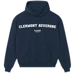 Clermont Auvergne hoodie – navy men's hoodie with white Clermont Auvergne letters and Players Couture logo on the chest