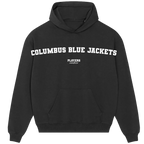 Columbus Blue Jackets hoodie – blue men's hoodie with white Columbus Blue Jackets letters and Players Couture logo on the