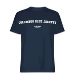 Columbus Blue Jackets t-shirt – blue men's t-shirt with white Columbus Blue Jackets letters and Players Couture logo on the
