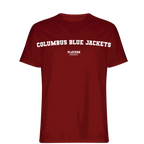 Columbus Blue Jackets t-shirt – blue men's t-shirt with white Columbus Blue Jackets letters and Players Couture logo on the