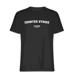 Counter Strike t-shirt – black men's t-shirt with white Counter Strike letters and Players Couture logo on the chest