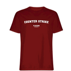 Counter Strike t-shirt – red men's t-shirt with white Counter Strike letters and Players Couture logo on the chest