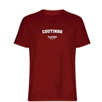 Coutinho t-shirt – red men's t-shirt with white Coutinho letters and Players Couture logo on the chest