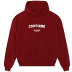 Coutinho hoodie – navy men's hoodie with white Coutinho letters and Players Couture logo on the chest