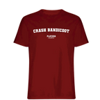 Crash Bandicoot t-shirt – red men's t-shirt with white Crash Bandicoot letters and Players Couture logo on the chest