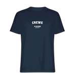 Crewe t-shirt – navy men's t-shirt with white Crewe letters and Players Couture logo on the chest