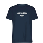 Crusaders t-shirt – navy men's t-shirt with white Crusaders letters and Players Couture logo on the chest