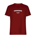 Crusaders t-shirt – red men's t-shirt with white Crusaders letters and Players Couture logo on the chest