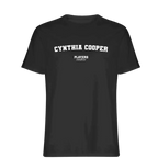 Cynthia Cooper t-shirt – black men's t-shirt with white Cynthia Cooper letters and Players Couture logo on the chest
